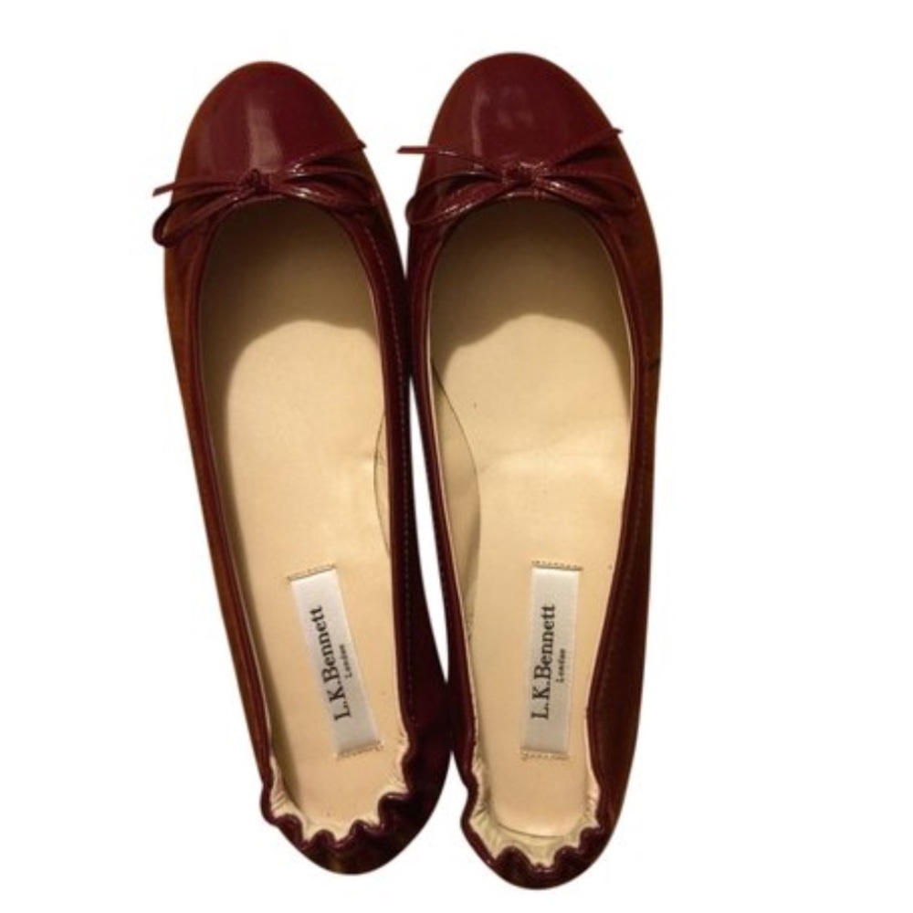 LK Bennett Suki Ballerina in Bordeaux
